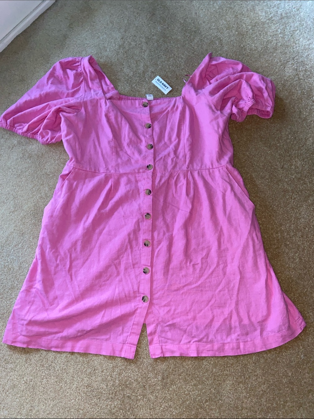 Old Navy Bright Pink Button-Front Skirt